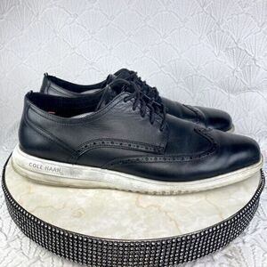 Cole Haan Grand OS Shoes Mens 13 M  Wingtip Black Leather Classic Dress Oxford